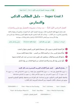 غلاف دليل ثالث متوسط - Super Goal 3 - شرح الإنجليزي بالعربي للمنهج السعودي (1)